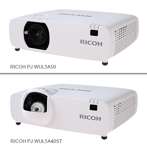 Zijaanzicht RICOH compacte laserprojector