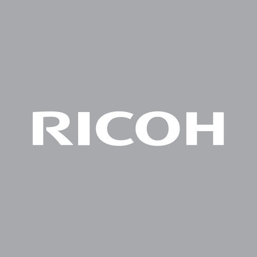 Ricoh logo in grey bacground